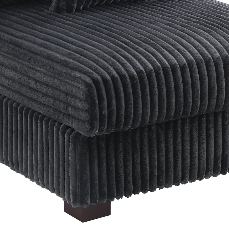 35.7" W Plush Corduroy Upholstered Armless Modular Sofa Chair