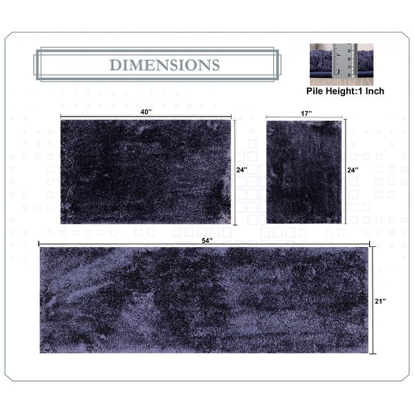 dimension image slide 3 of 28, Luxury Plush Bathroom Rug Set - Quick-Dry, Soft Microfiber, Non-Slip, Absorbent & Washable Bath Mats