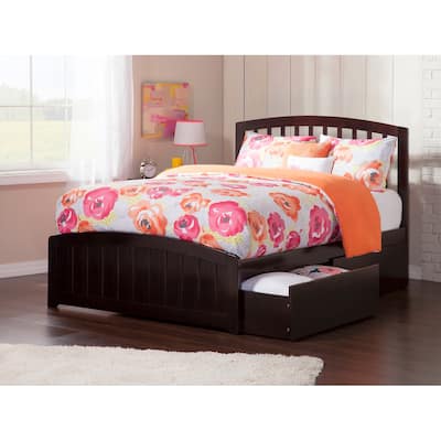 Richmond Full Platform Bed with Footboard and Drawers in Espresso