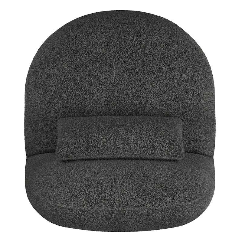 Willits Boucle Lounge Chair with Rounded Design and Lumbar Pillow by iNSPIRE Q Modern