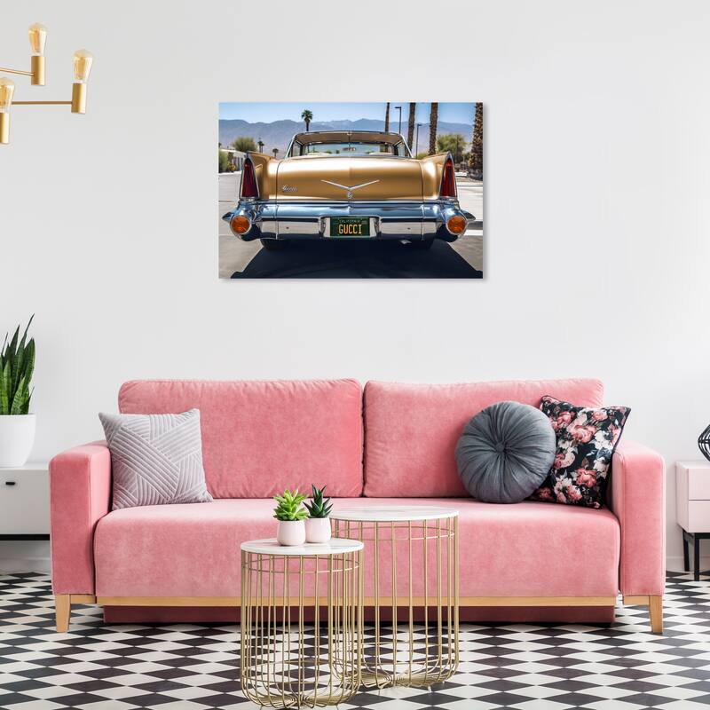 Wynwood Studio Canvas Nature Ride in Style Roma Yellow and Metallic Yellow Modern & Contemporary Wall Art Canvas Print - 24 x 36