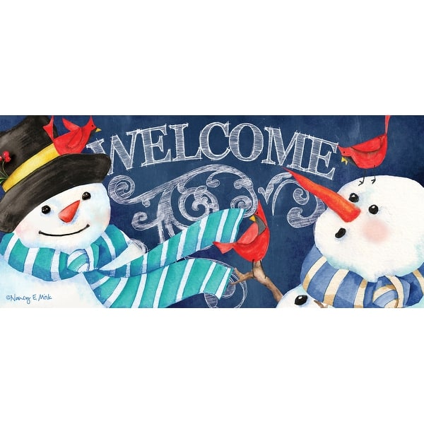 slide 2 of 4, Snowman Welcome Sassafras Switch Mat