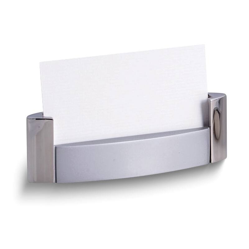 Curata Silver-Plated Polished and Satin Desktop Business Card Holder