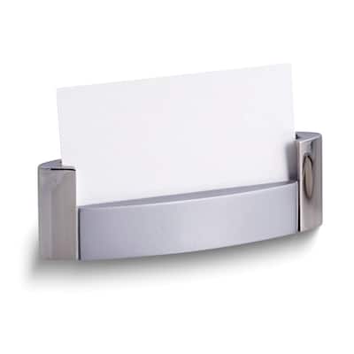 Curata Silver-Plated Polished and Satin Desktop Business Card Holder