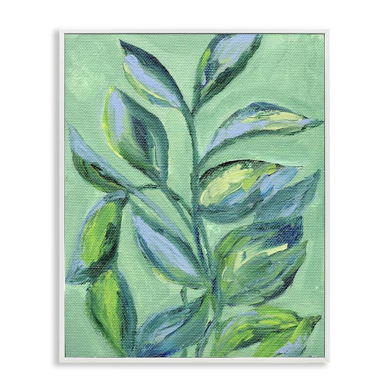 Stupell Leafy Plant Foliage Framed Giclee Art Design By Nikita Jariwala - 16 x 20 - White