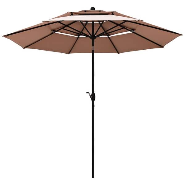 Shop Black Friday Deals On Outdoor Auto Tilt Patio Market Umbrella With Double Vented On Sale Overstock 31284882