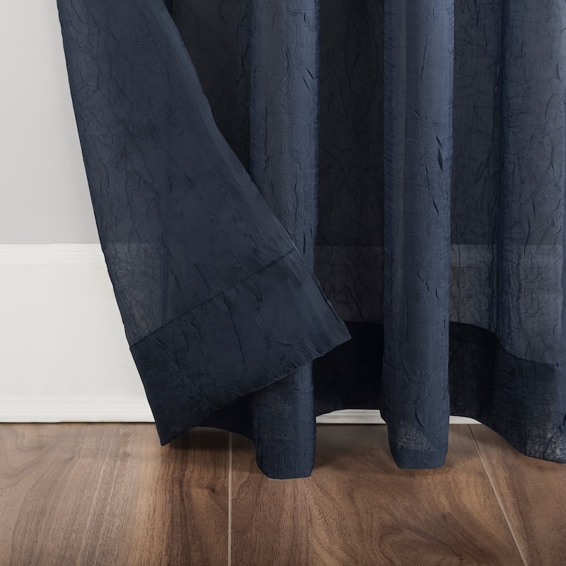 No. 918 Erica Crushed Voile Sheer Rod Pocket 1-Piece Curtain Panel, Single Panel