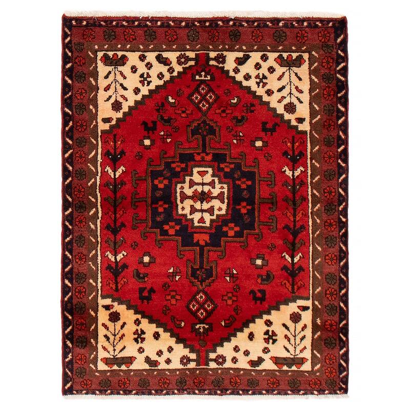 ECARPETGALLERY Hand-knotted Andelz Red Wool Rug - 3'5 x 4'6 - Red - 3'5 x 4'6