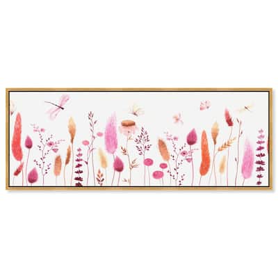 Dried Floral Dragonfly Panoramic Canvas by Art Remedy