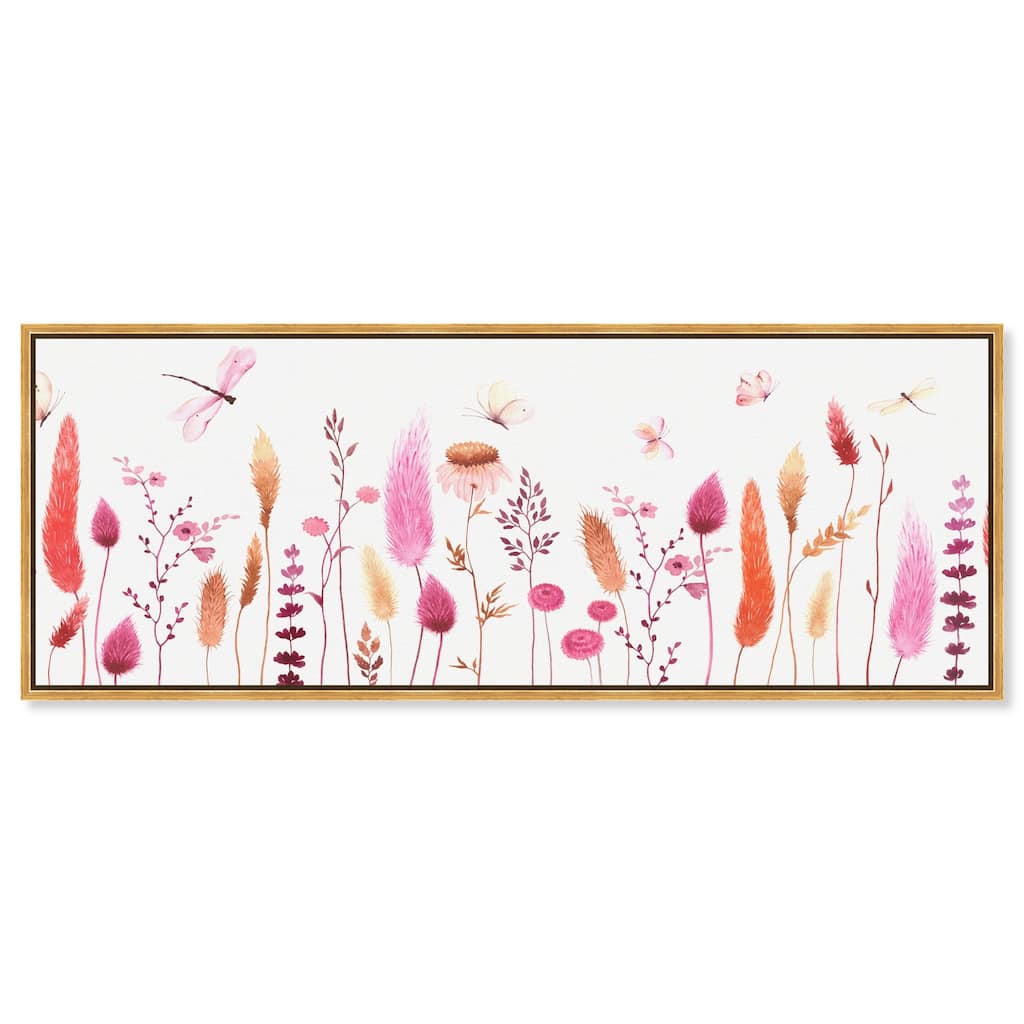 Dried Floral Dragonfly Panoramic Canvas by Art Remedy