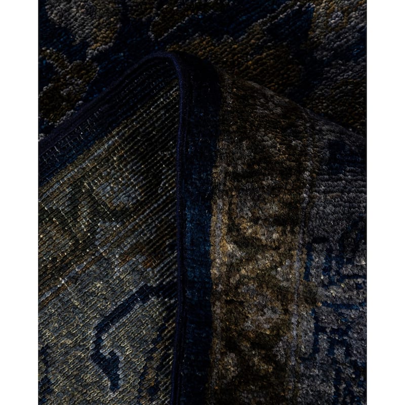 Overdyed One-of-a-Kind Hand-Knotted Area Rug - Navy - 6' 1" x 8' 10"
