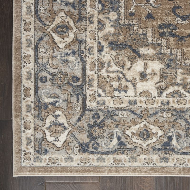 Makos Power Loomed Distressed Geometric Traditional Durable Area Rug By HomeRoots - 94' X '94' X '0.32