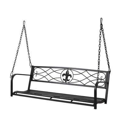 Outdoor Double Swing Chair Back Thin Line Bronze Brush Color