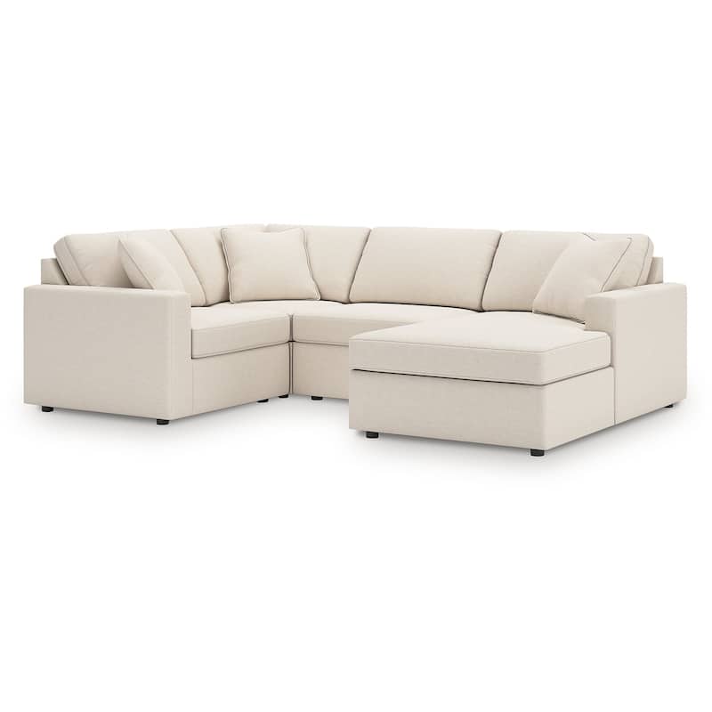 Signature Design by Ashley Modmax 4-Piece Sectional with Chaise - 108"W x 75"D x 36"H - White - Left Facing