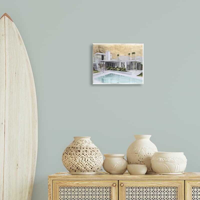 Stupell Chic Tropical Pool Yard Wall Plaque Art Design By Michael Willett