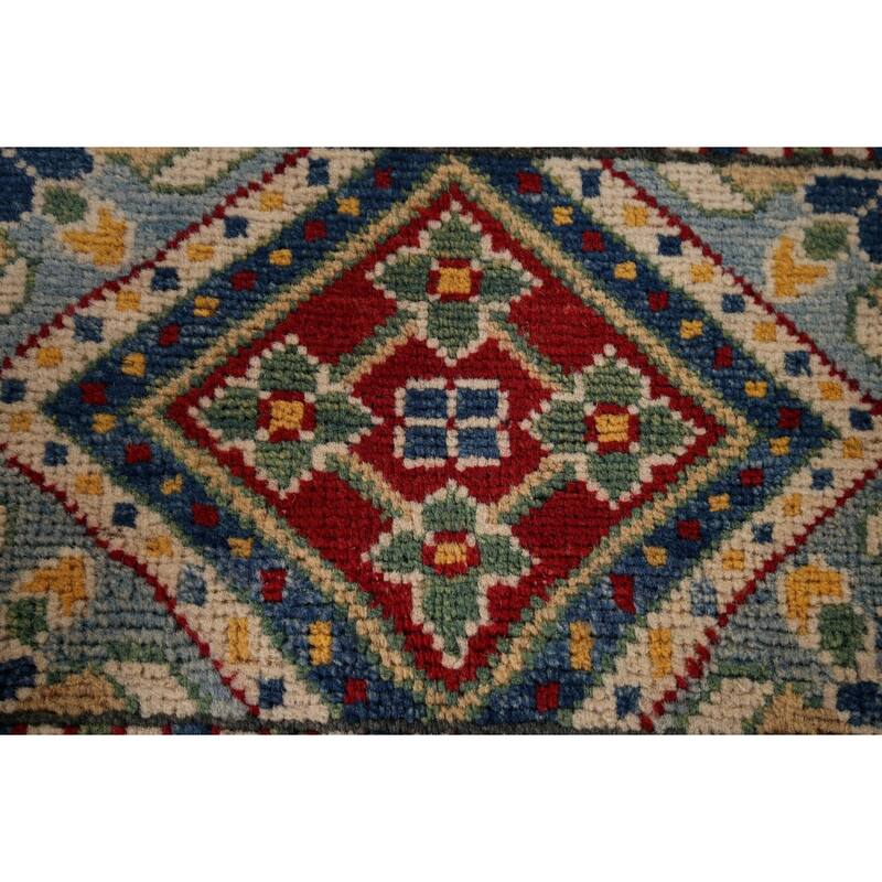 Striped Kazak Oriental Area Rug Handmade Wool Carpet - 5'2" x 6'8"