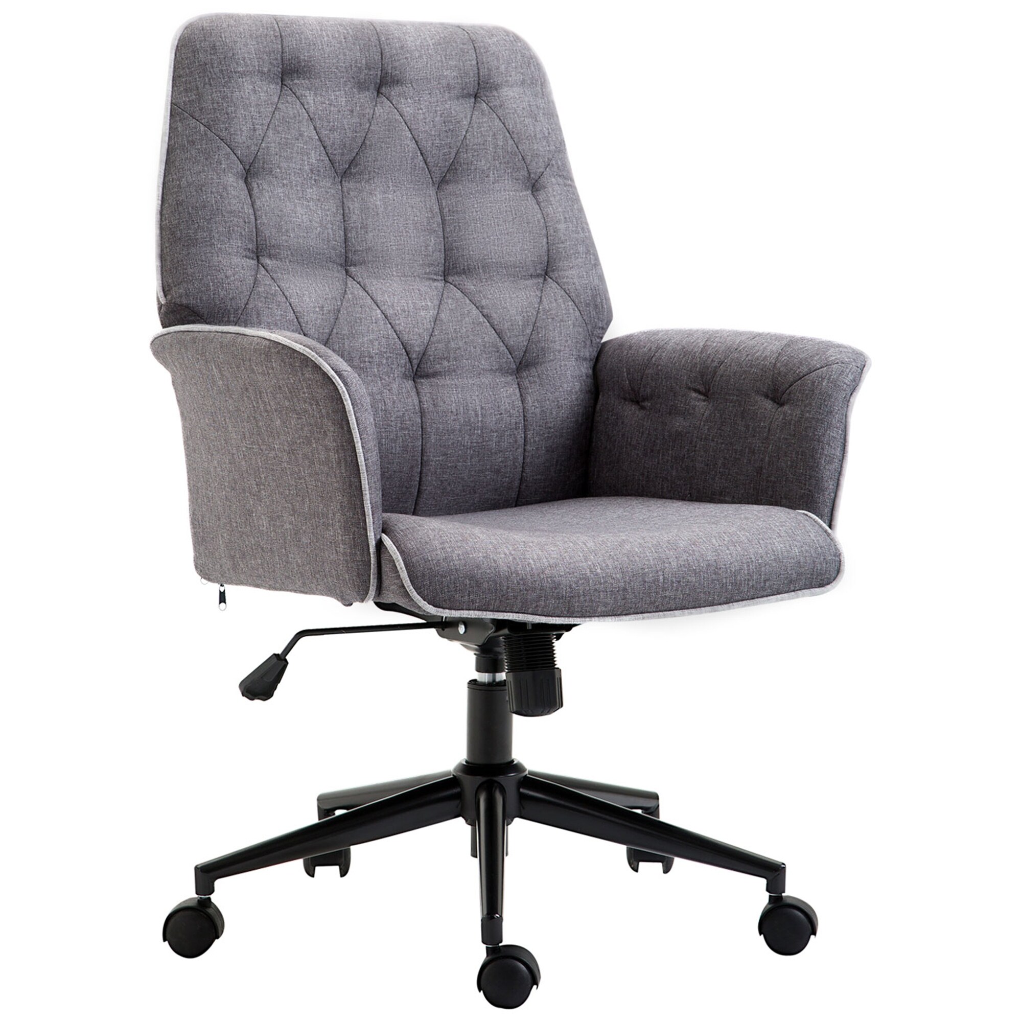 Gray tufted sales desk chair