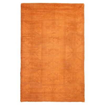 ECARPETGALLERY Hand-knotted Color Transition Burnt Orange Wool Rug - 6'8 x 10'5