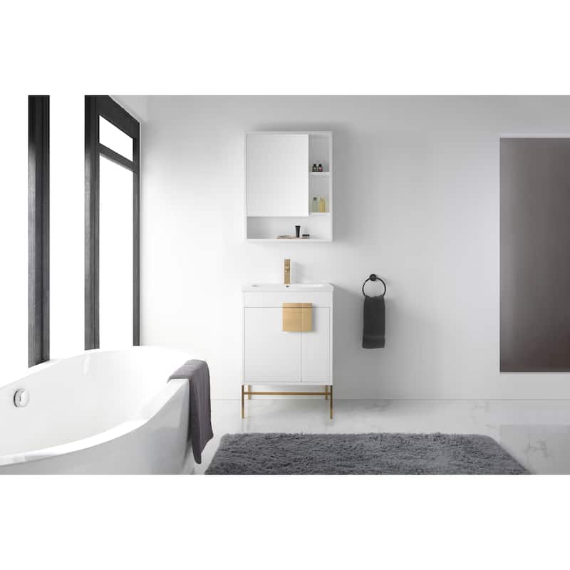 24-inch Modern Bathroom Vanity Set w/ Vitreous China Sink Top