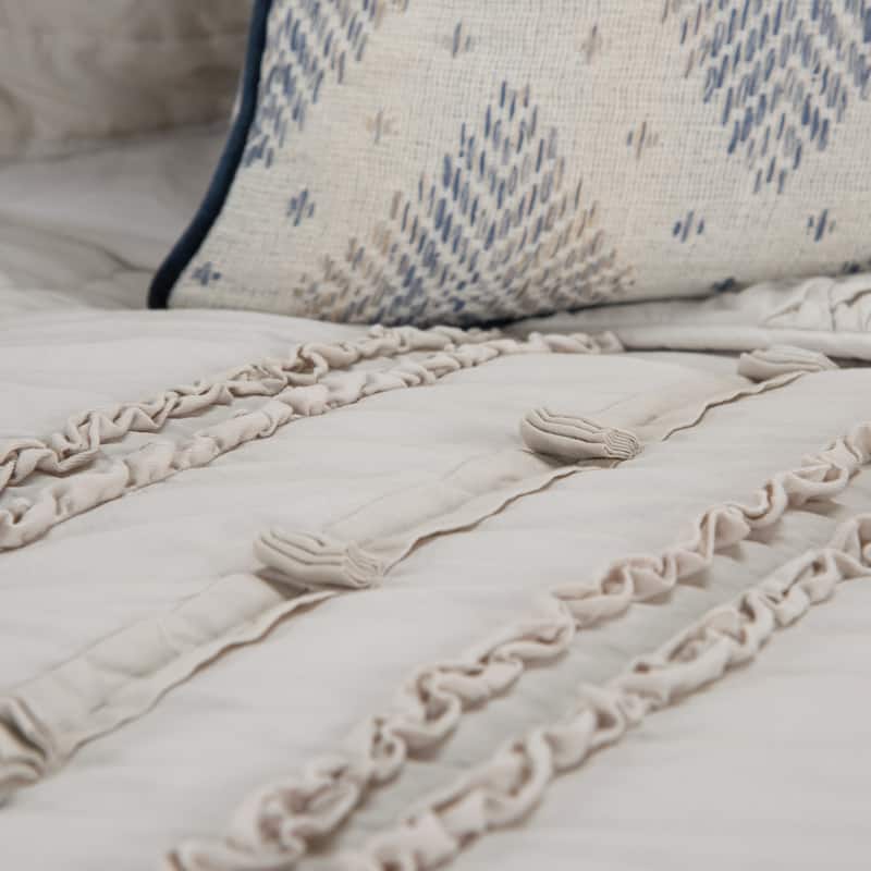 Hattie Natural Hand Quilted Cotton Quilt
