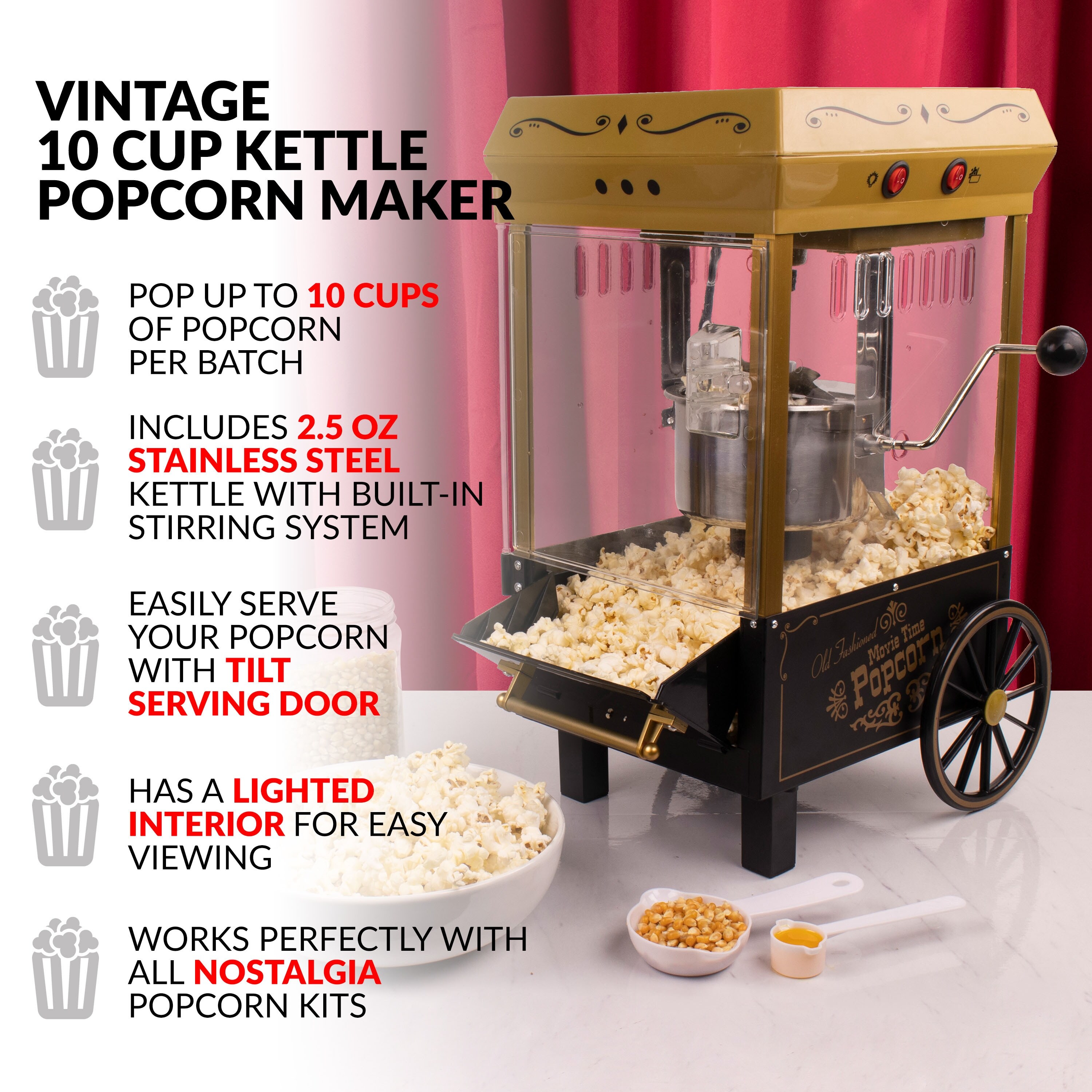Kettle top corn maker