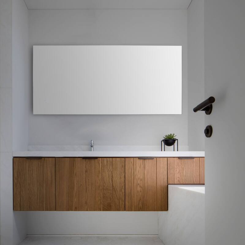 Soraya Rectangular Frameless Anti-Fog Aluminum Back-lit Tri-color LED Bathroom Vanity Mirror with Smart Touch Control