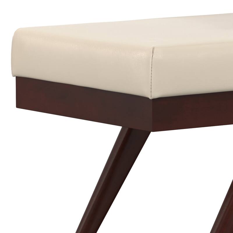 WYNDENHALL Nadine 48 inch Wide Mid Century Modern Rectangle Ottoman Bench