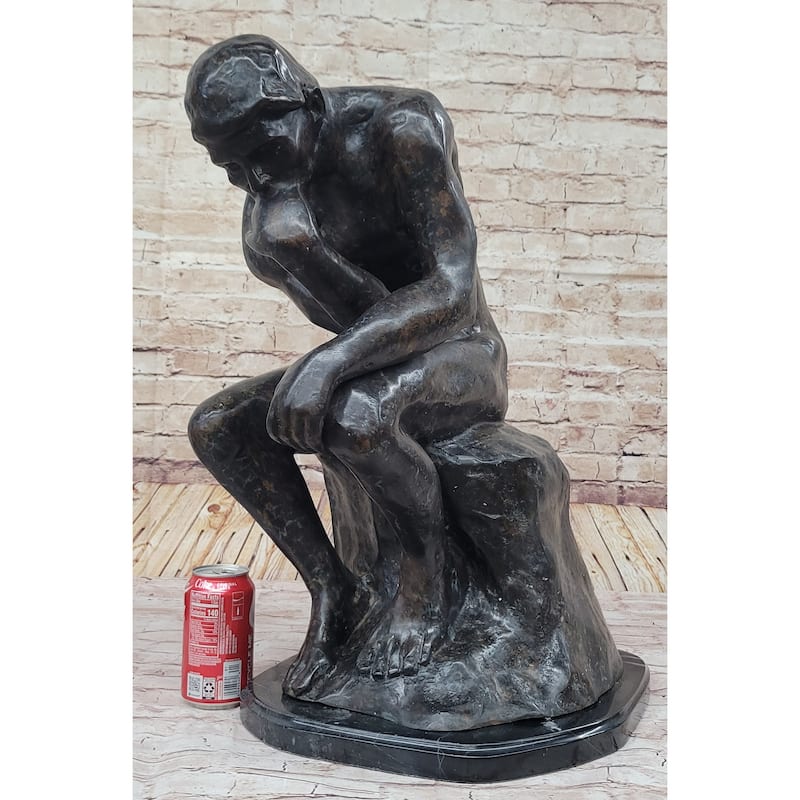 The Thinker Thinking Man Auguste Rodin Bronze Statue Sculpture Replica 24 Inches X 14 Inches