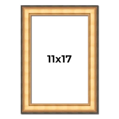 11x17 Frame Gold Plein Aire Solid Wood Picture Frame Width 2 Inches |