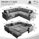 preview thumbnail 18 of 109, Homy Casa Chenille Sleeper Sectional Sofa with Pull-Out Bed