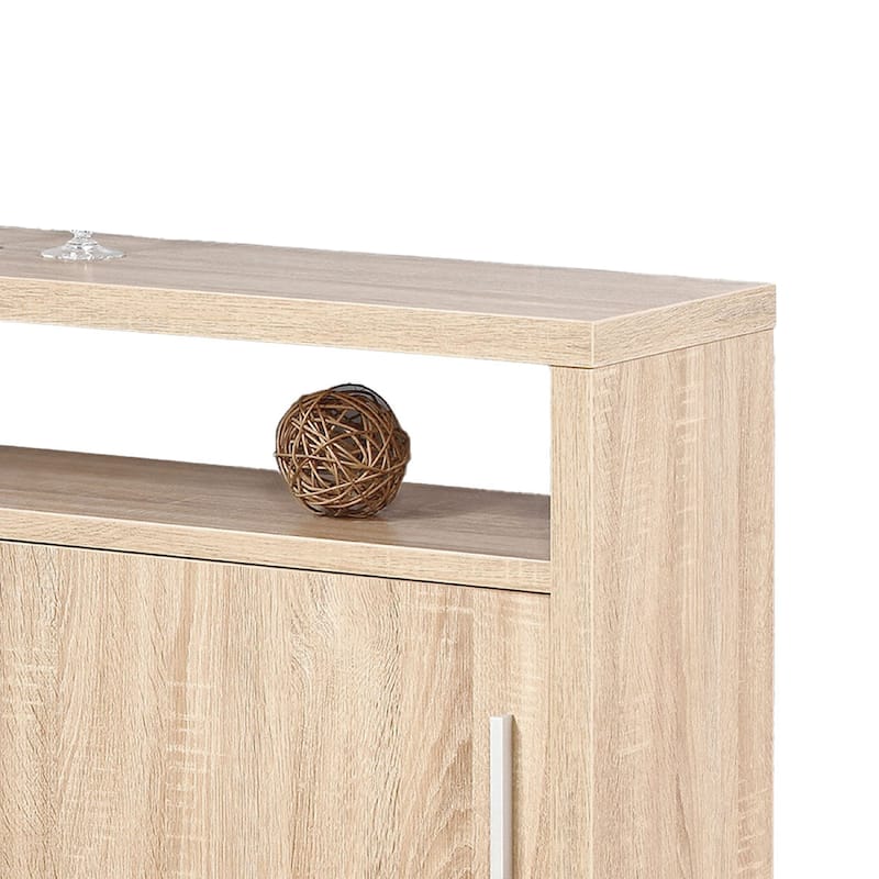Vivu Sideboard Console Cabinet, 4 Shelves, 47 Inch, Weathered White