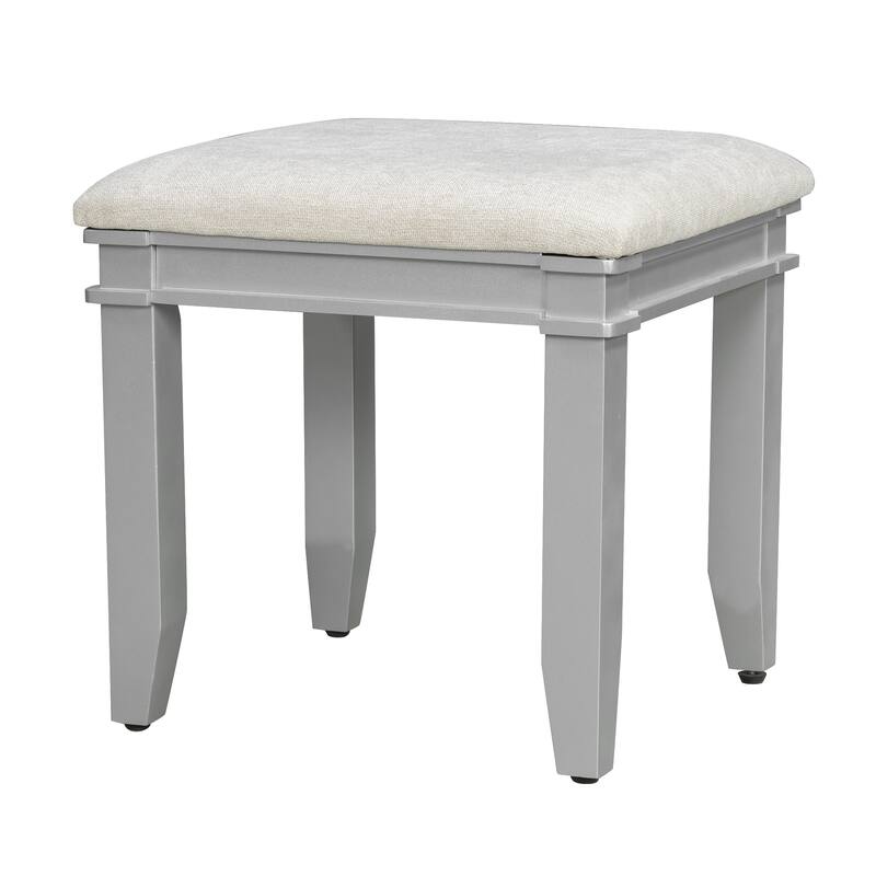 48" Makeup Vanity Desk with Mirror & Lights - 7 Drawers, Cushioned Stool