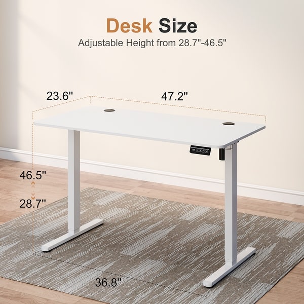 dimension image slide 15 of 16, Electric Standing Desk, Height Adjustable Desk with LED Display
