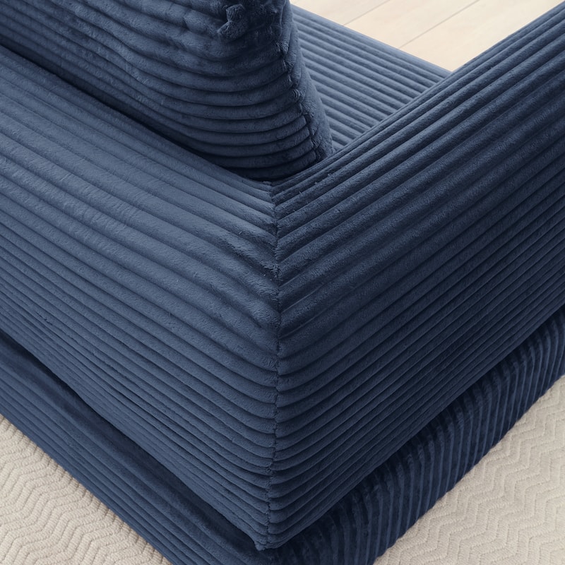 Modern Corduroy Sleeper Couch , Futon Modular Upholstered Boneless Sofa