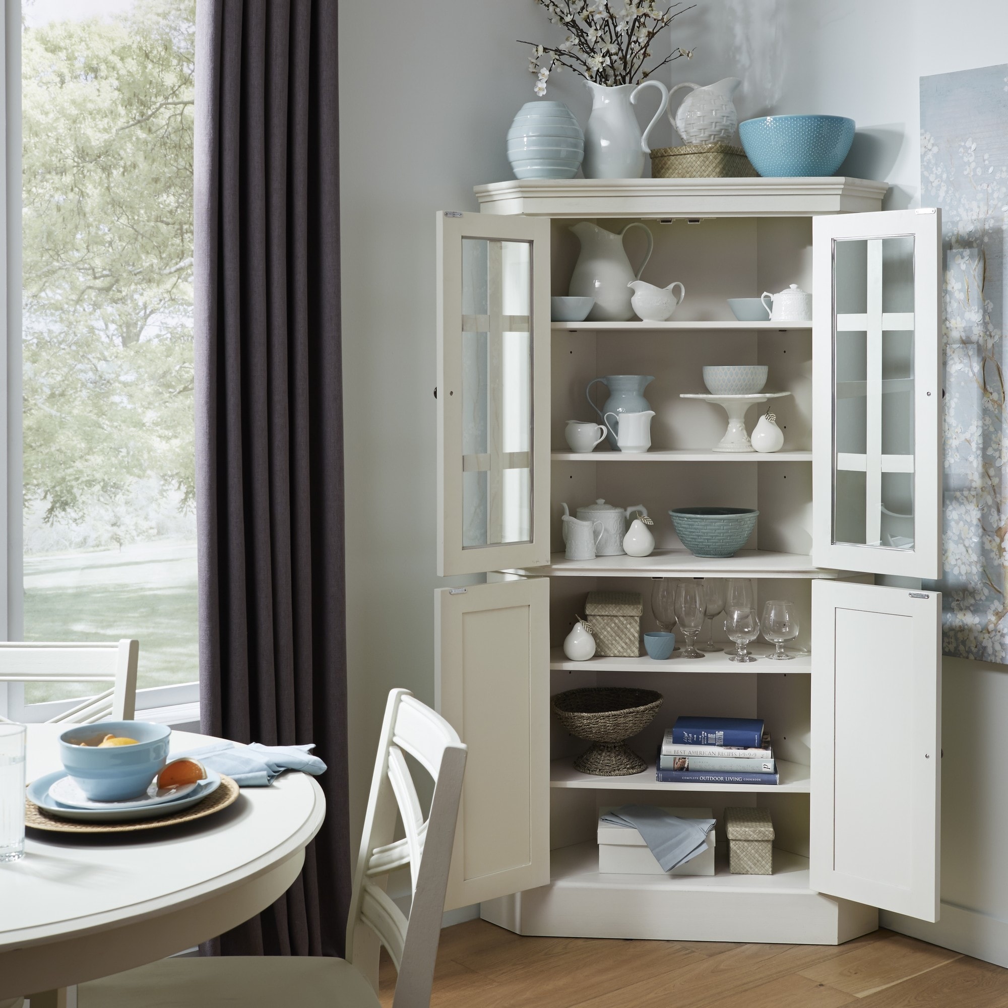 Seaside lodge white corner hot sale pantry