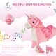 preview thumbnail 5 of 7, Qaba Rocking Horse, Kids Ride on Horse Unicorn Design with Wooden Base, Tail Wag & Sounds for Toddlers 3-6 Years Old, Pink