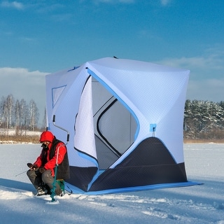 Outsunny Portable 2-4Person Pop-up Ice Shelter Insulated Ice