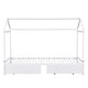 preview thumbnail 7 of 13, White Modern Kids Bed House Platform Bed with 2 Storage Drawers, Twin XL to King Design