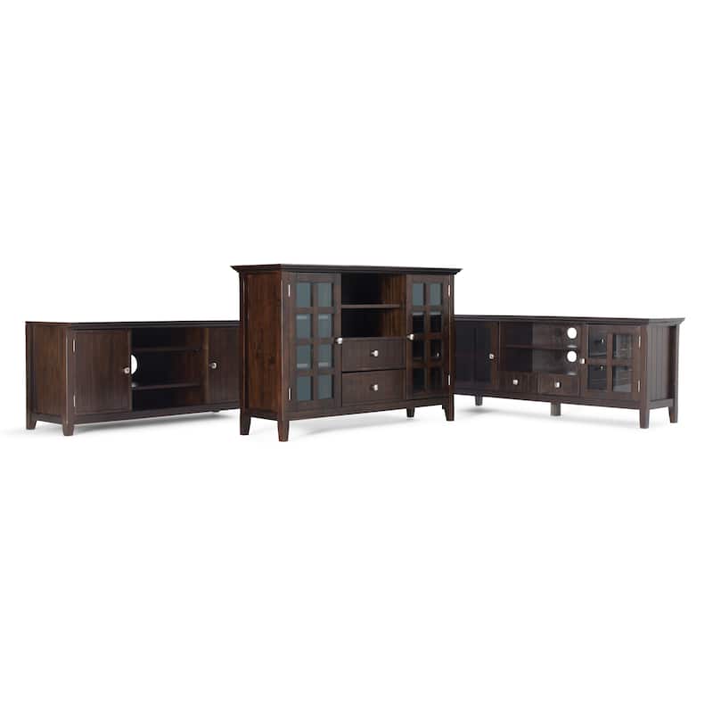 WYNDENHALL Normandy SOLID WOOD 60 inch Wide Transitional TV Media Stand For TVs up to 65 inches - 60'' x 16.5'' x 24