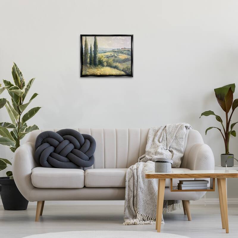 Stupell Rolling Hills Country View Framed Floater Canvas Wall Art Design By Petal Prints Design