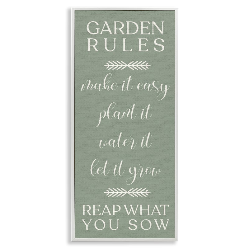Stupell Reap What You Sow Gardening Framed Giclee Art Design By Lil' Rue - 13 x 30 - White