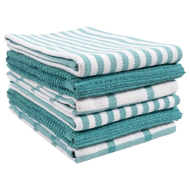 Mixed Flat & Terry Kitchen Towels, Set of 6