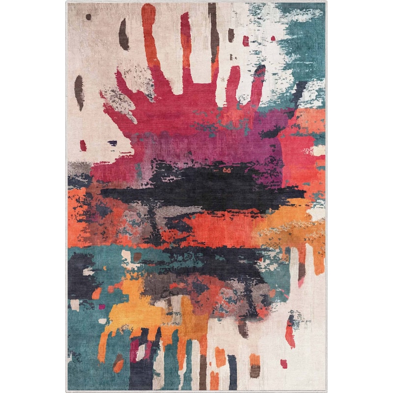 Well Woven Apollo Abstract Chromatic Splash Modern Abstract Area Rug