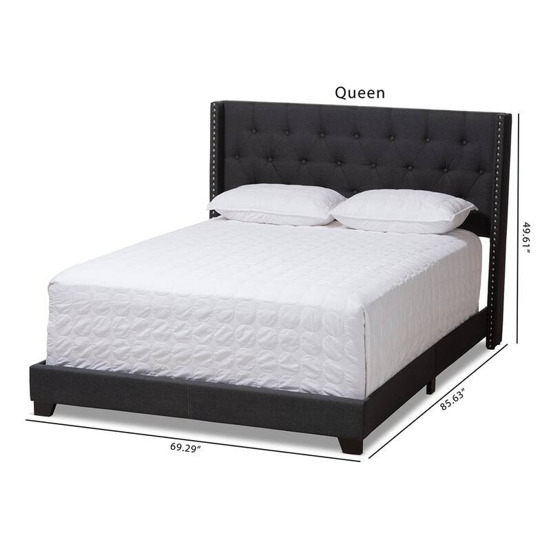 Brady Modern and Contemporary Light Grey Fabric Upholstered Bed