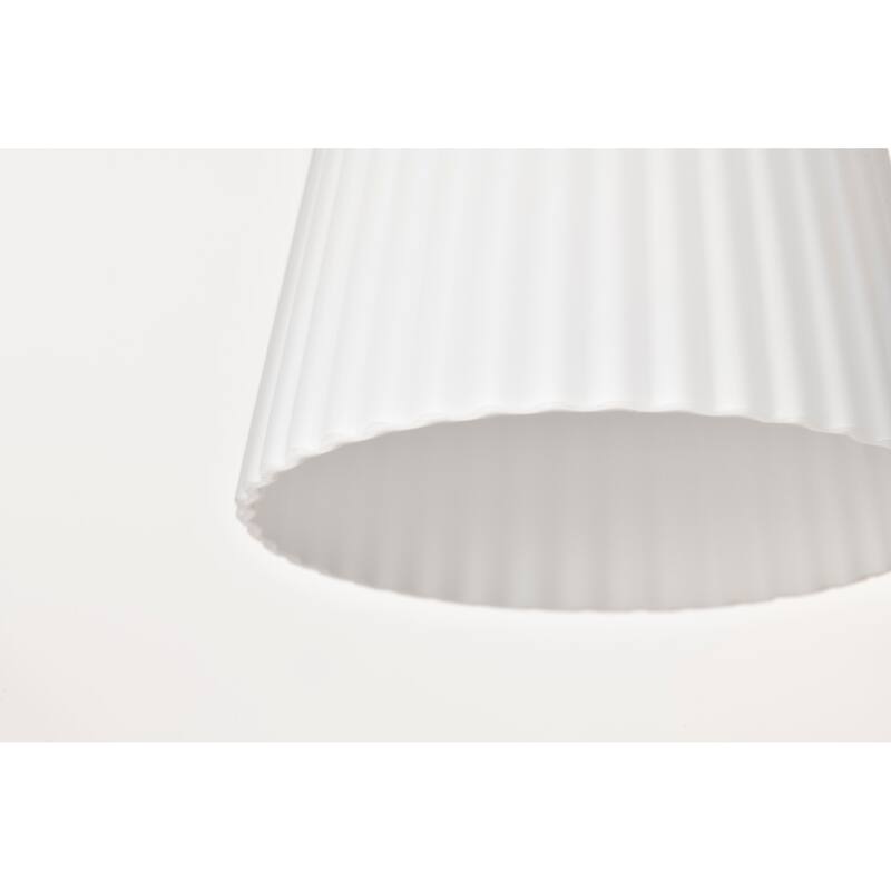 Royale Mini Pendant Brushed Nickel Finish Ribbed White Glass - Brushed Nickel