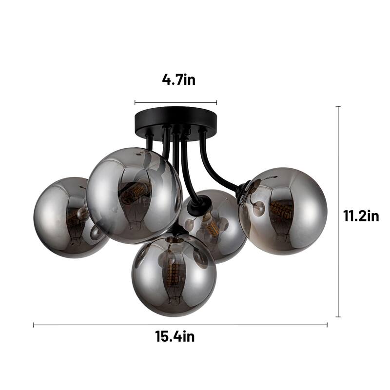 Sputnik Flush Mount Ceiling Light Sputnik Light with Glass Globe G9 Base - 5-Light