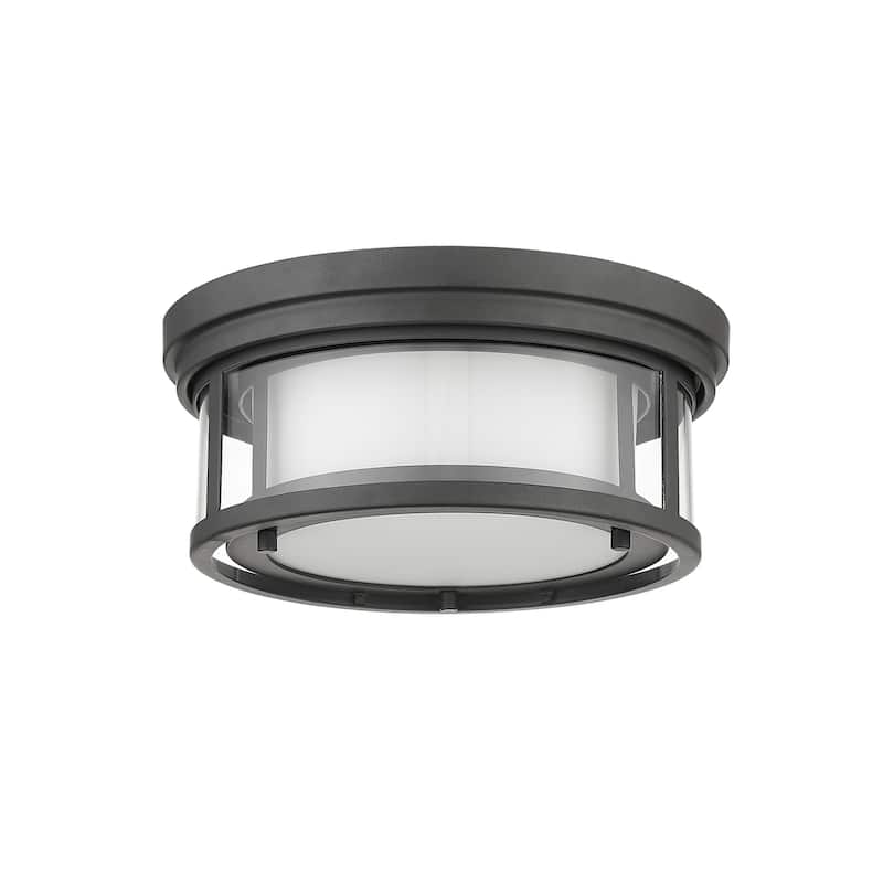 Bellevue Sylvia 2 Light 12" Wide Flush Mount Drum Ceiling Fixture