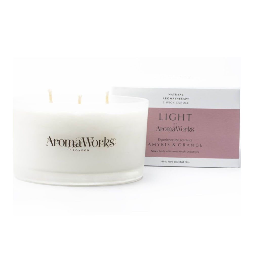 AromaWorks Light Range Amyris & Orange 3 Wick Candle