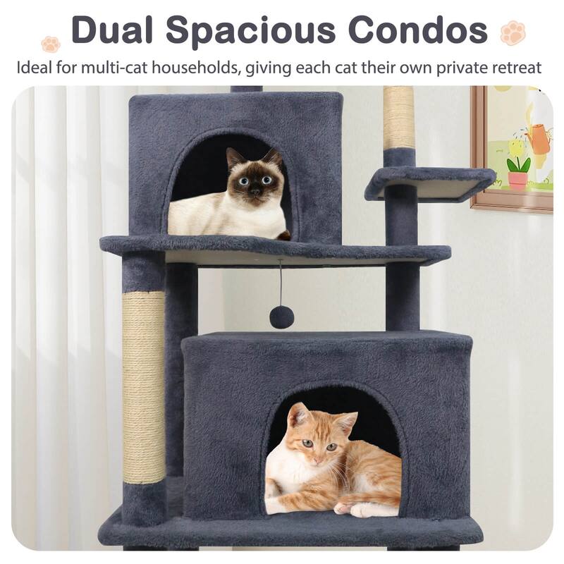 Costway 70” Large Cat Tree for Indoor Cats with Plush Top Perch, Dual - See Details