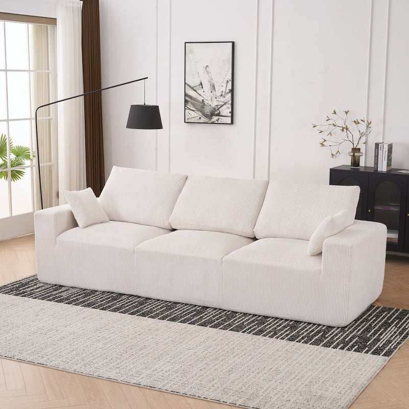 Unique 5 Seat Wood Frame Modular Sectional Sofa with 2 Pillows and 2 Ottomans